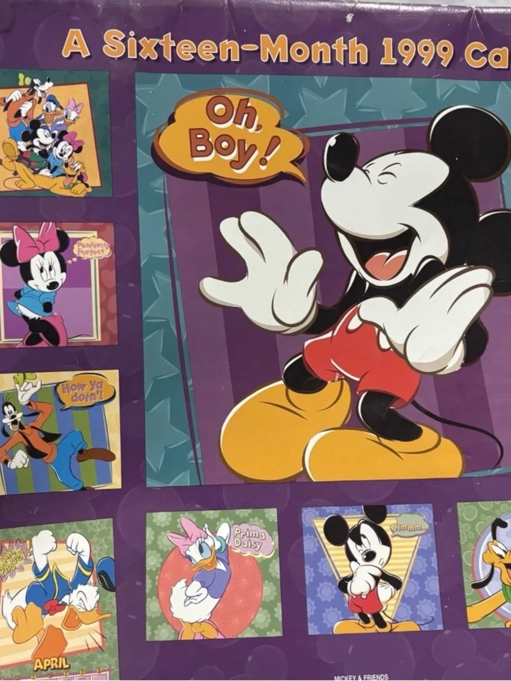Disney Mickey & Friends Calendar - Black, Red, Yellow, White, Green, Purple